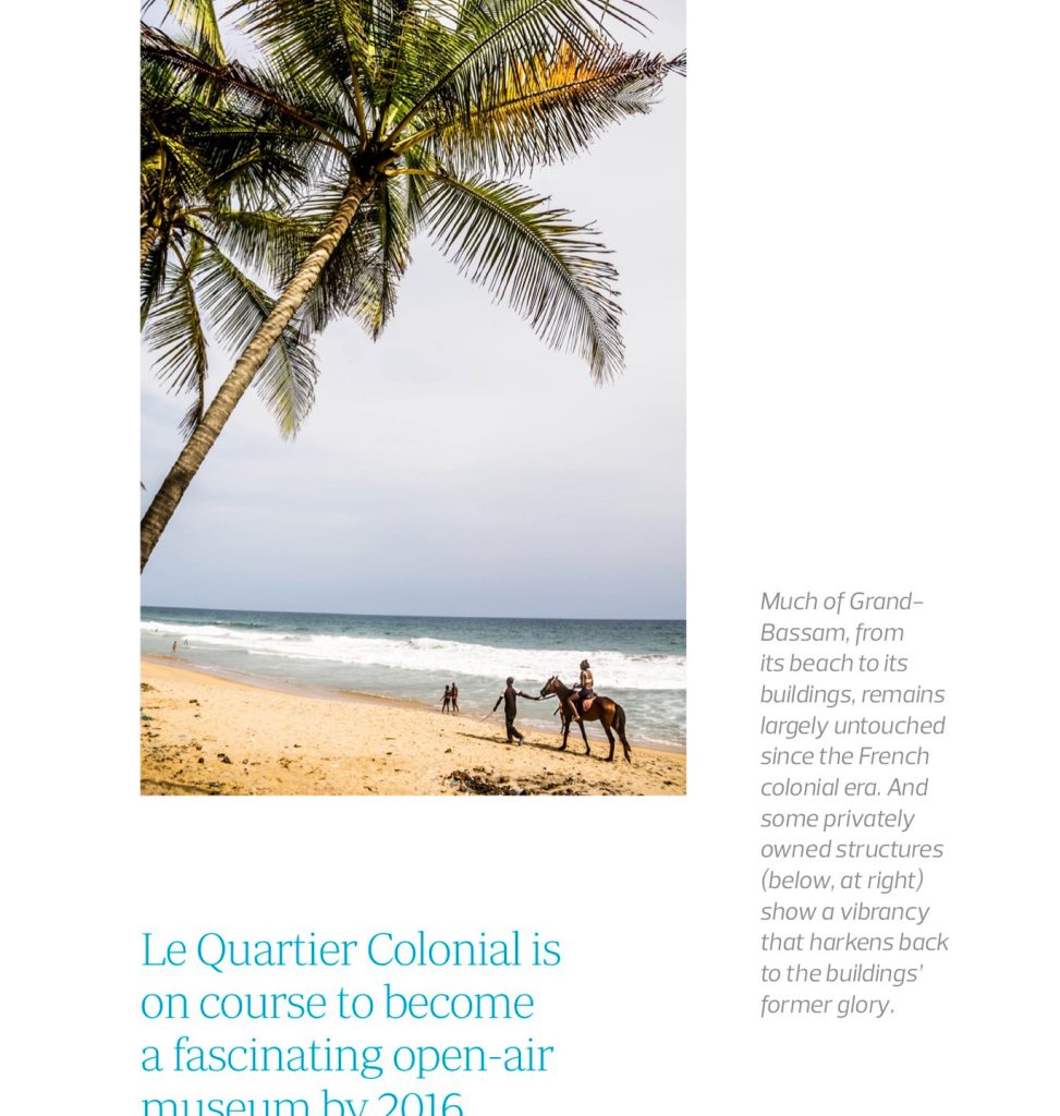 Selamta, juillet/août 2014. Photo de Grand Bassam (Côte d'Ivoire) parues dans le magazine de bord d'Ethiopian Airlines. © Grégory Dziedzic Photography